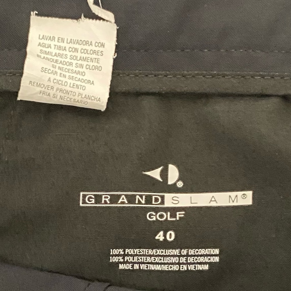 Grand Slam Black Flat Front Men's Golf Shorts 40 - Picture 2 of 4